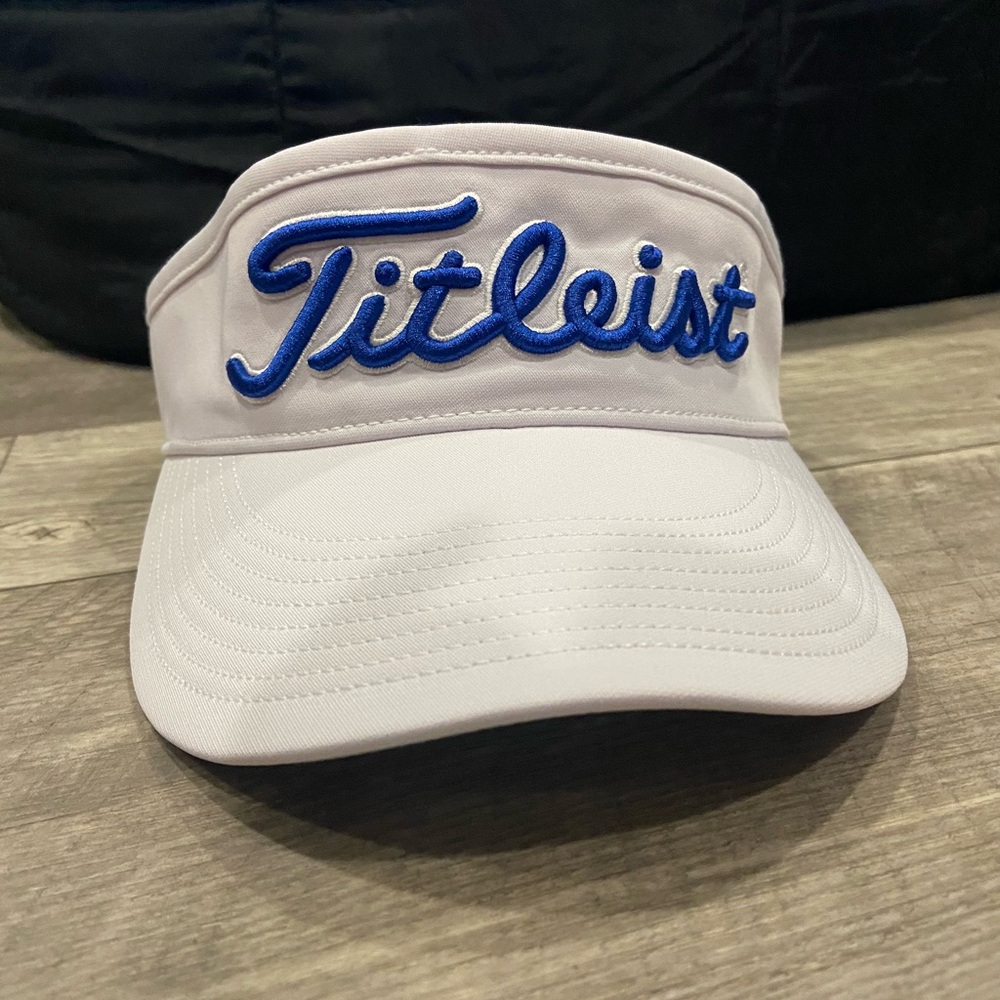 Titleist White Visor with Blue and Red Titleist Tour Performance Golf Visor